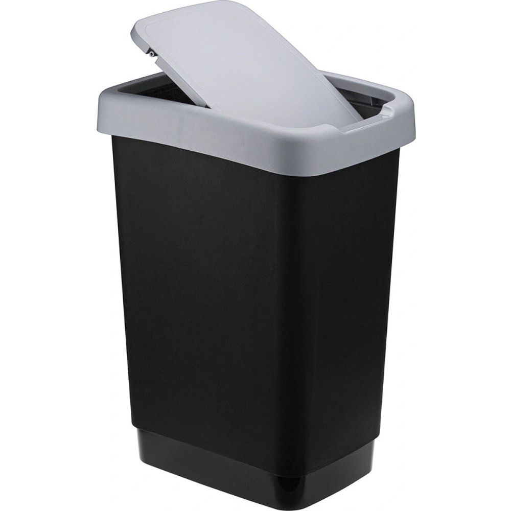 Урна для мусора IDEA, 25 л, пластик, черный, серый - 4 Урна для мусора IDEA, 25 л, пластик, черный, серый - 4