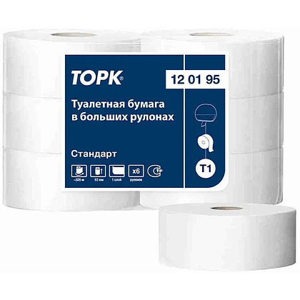 Бумага туалетная Tellus Стандарт, Т1, в больших рулонах, 525 м, 1 слой - 2