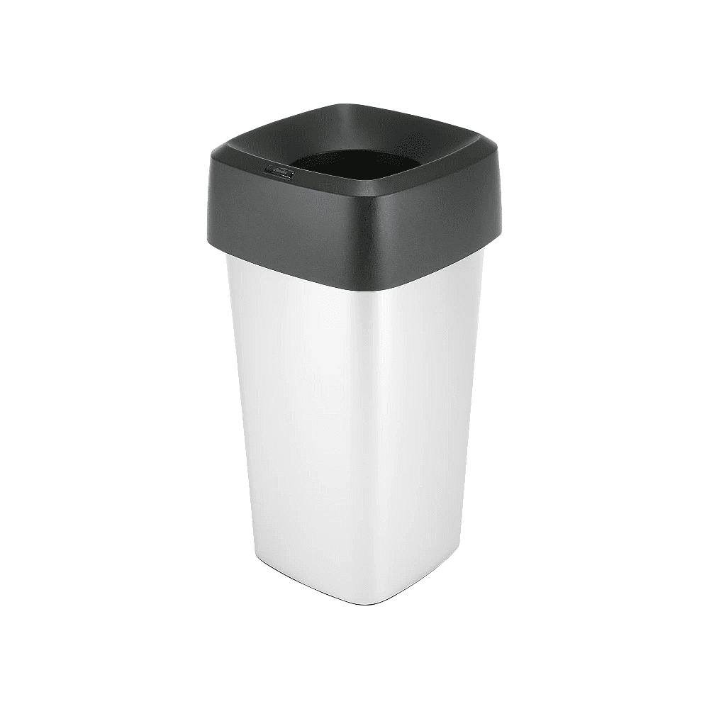 Контейнер пластиковый для мусора VILEDA "Ирис", 60л, металлический, черный, -50%