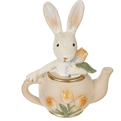 Фигурка "Заяц в чайнике", 8 x 5 x 10 см, бежевый