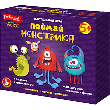Игра настольная "Поймай монстрика", деревянные фишки