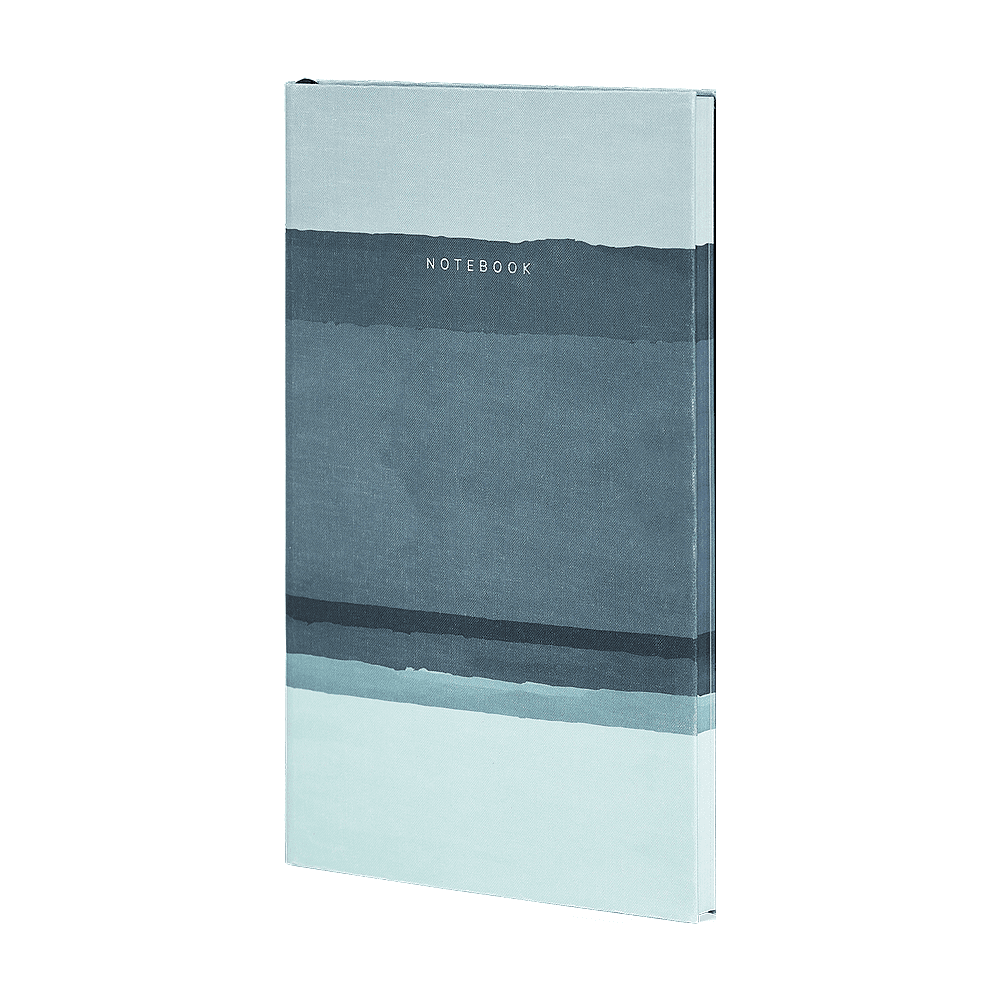 Блокнот "Stripes shadow", А5, 96 листов, линейка, голубой, срез разноцветный