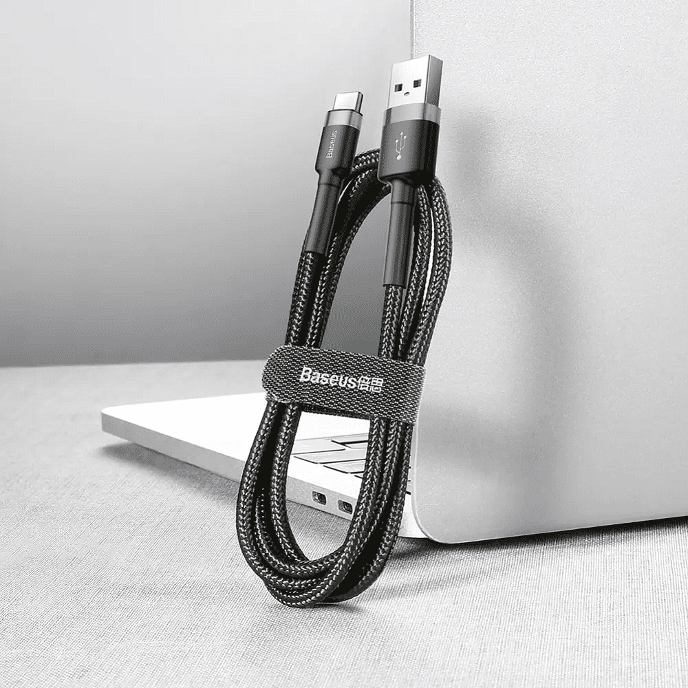 Кабель Baseus CATKLF-CG1, USB to Type-C, 2 м, Gray+Black - 3
