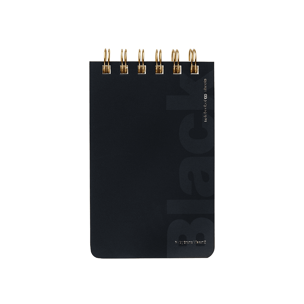 Блокнот "Black", В6, 100 листов, линейка, спираль сверху, черный - 2