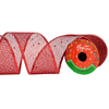 Лента декоративная "Сетка", 63 мм х 2.7 м, красный  - 2