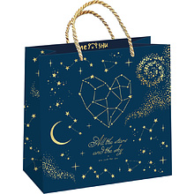 Пакет подарочный "Stars magic", 20x20x10 см, ламинированный