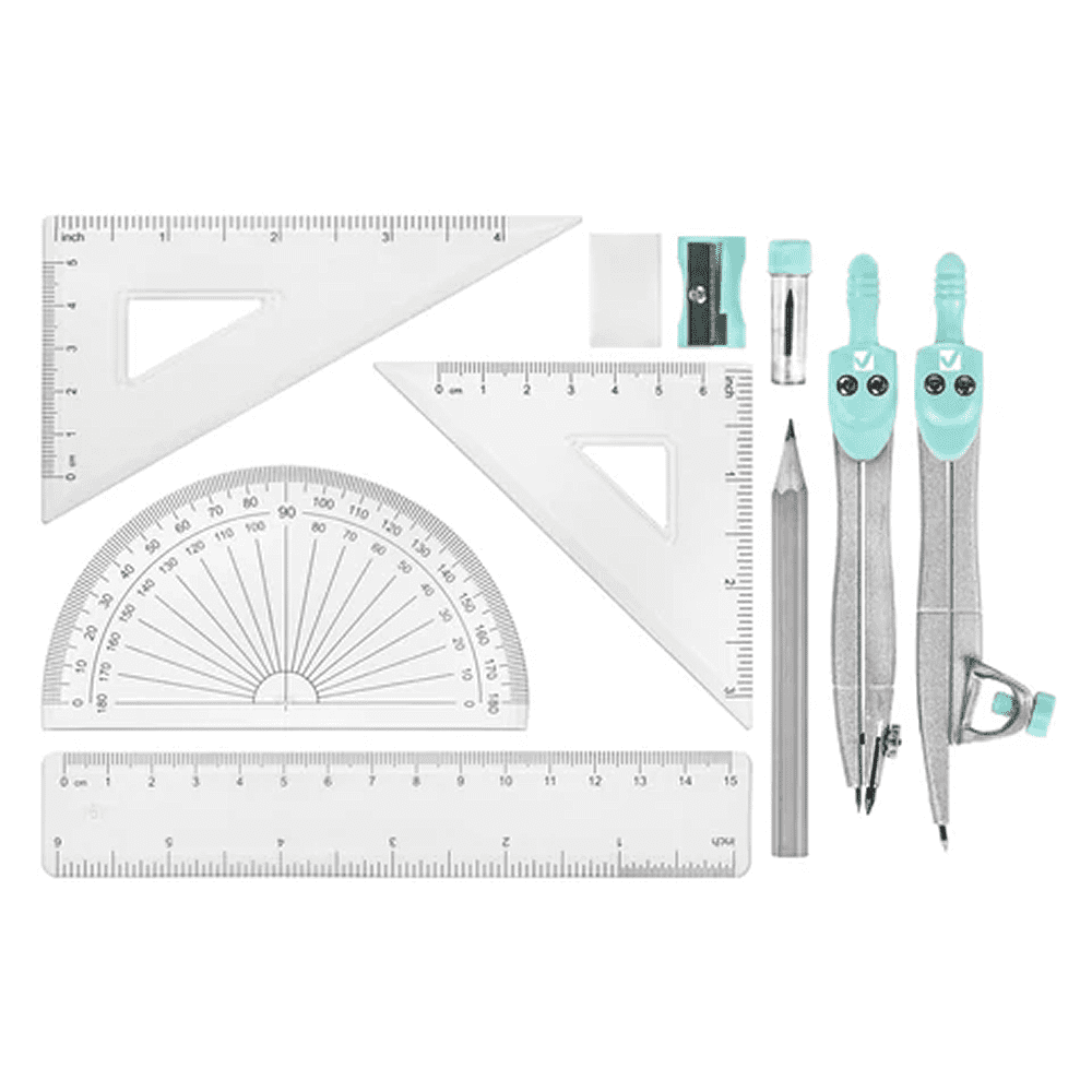 Готовальня "School Kit", 11 предметов, футляр, мятный - 2