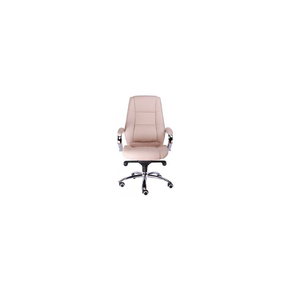 Кресло для руководителя "Kron", экокожа, металл, бежевый - 3
