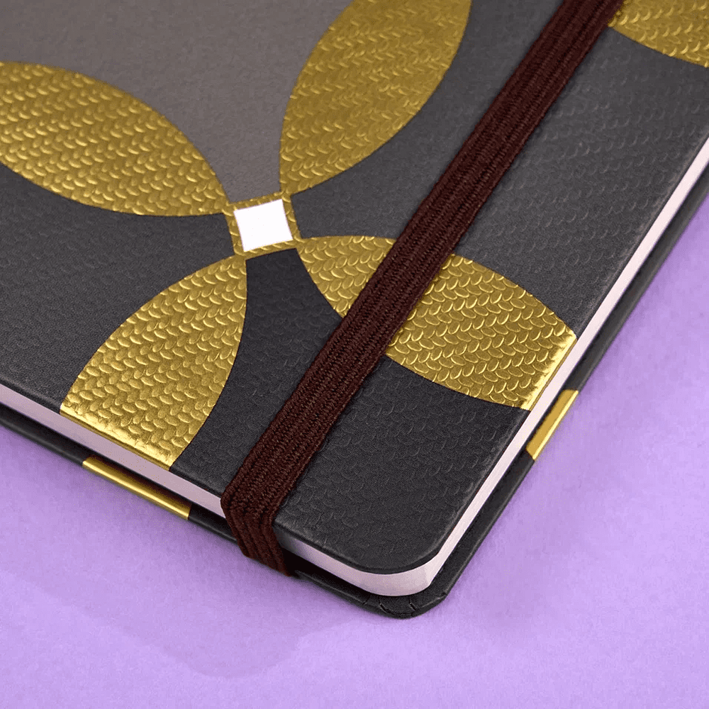 Блокнот Castelli Milano "Oro Circles", А5, 120 листов, линейка, серый, золотистый - 13