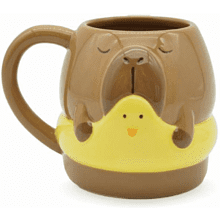 Кружка керамическая "Плавай со мной", 440 мл, коричневая