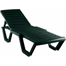 Шезлонг Атлант, пластик, темно-зелёный