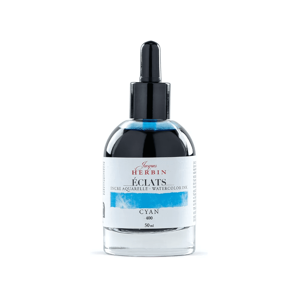 Чернила акварельные "Herbin. Eclats", циан, 50 мл