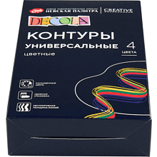 Контур акриловый универсальный "Декола classic", набор 4 цветов, 18 мл, тубы
