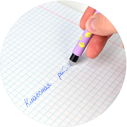Ручка гелевая пиши-стирай "Три друга", 0.5 мм, ассорти, стерж. синий - 7