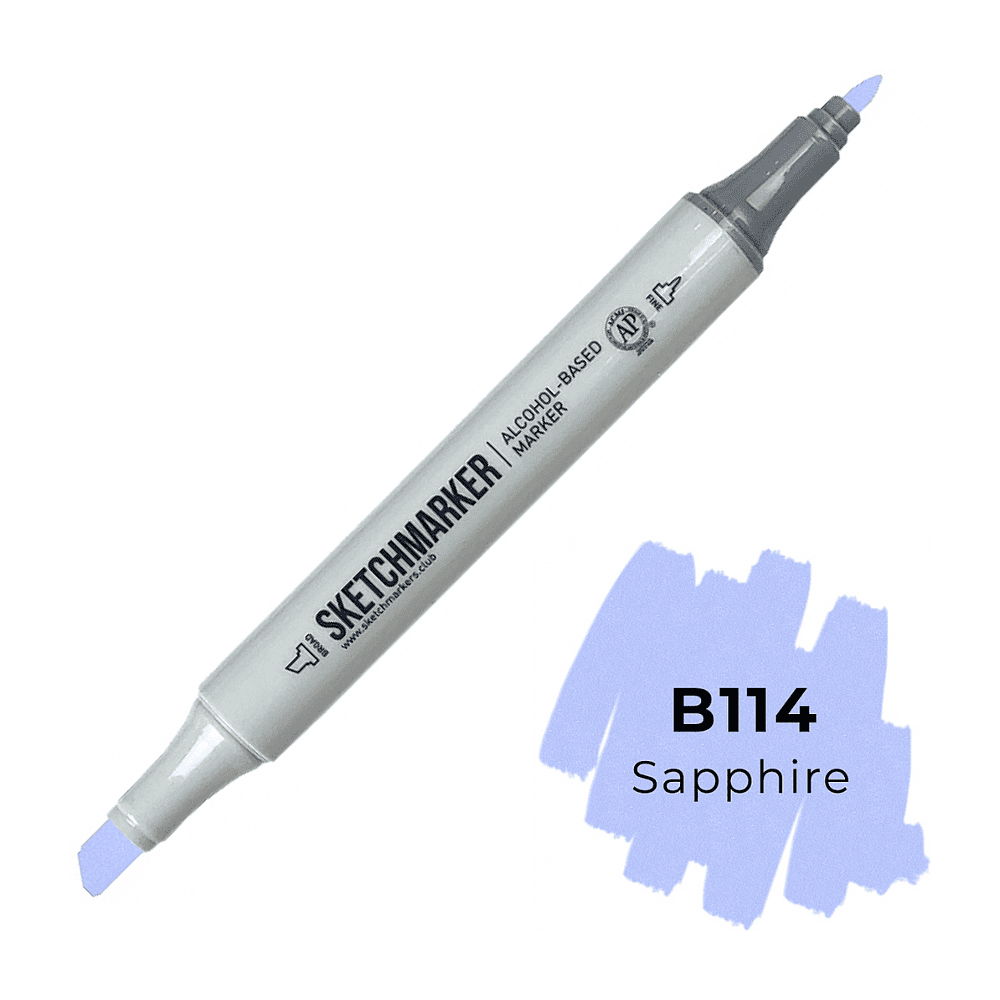Маркер перманентный двусторонний "Sketchmarker", B114 сапфир