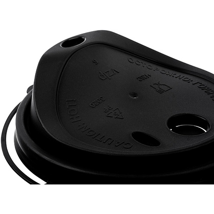 Крышка пластиковая для стаканов d=90 мм, для горячих напитков, 50 шт/упак, флип-топ, черный - 3