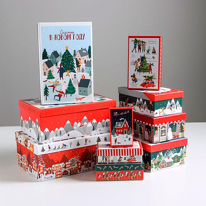 Коробка подарочная "Новогодние истории", 10 шт