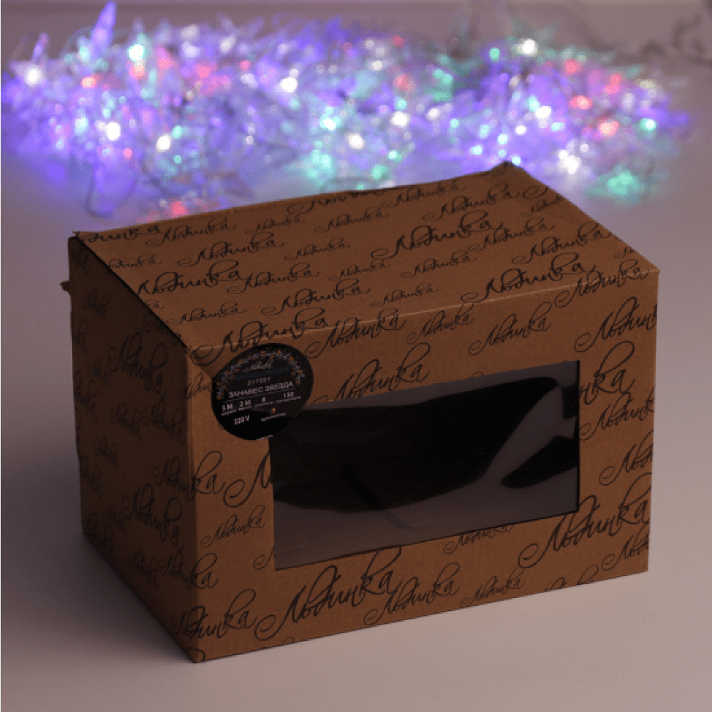 Гирлянда электрическая LED "Занавес. Звезда", мультиколор - 2