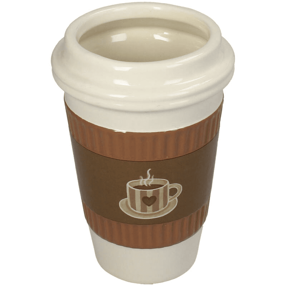 Кашпо "Coffee Cup", керамика, коричневый