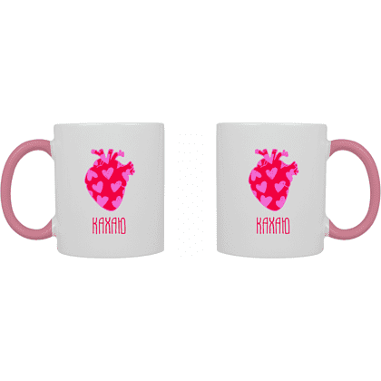Кружка керамическая "Кахаю", 330 мл, белый, розовый