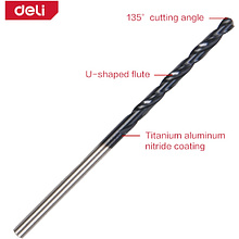 Сверло по металлу Deli RS EDH-MHZ020-E4, 2.0 мм, DIN 338, HSS-TiN