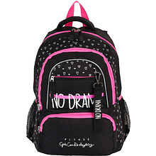 Рюкзак школьный "Crash. No Drama", черный, розовый