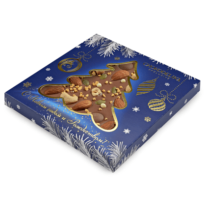 Шоколад молочный "Ореховый фейерверк", 150 г, новогодняя упаковка - 2