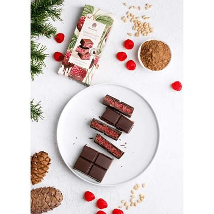 Шоколад молочный "Сибирский кедр", 200 гр., с малиной и тестом катаифи - 6