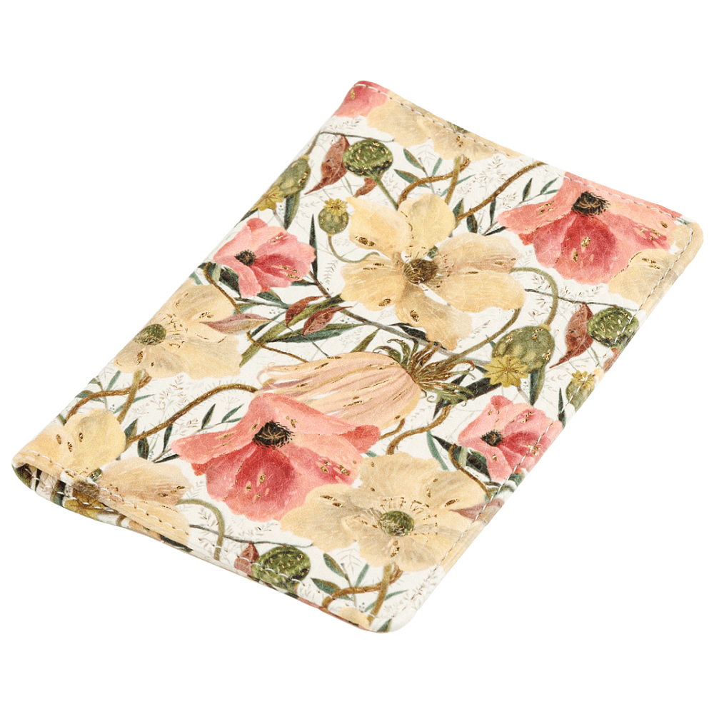 Обложка для паспорта "Flora. Цветочная страсть", кожзам., белый, желтый - 4