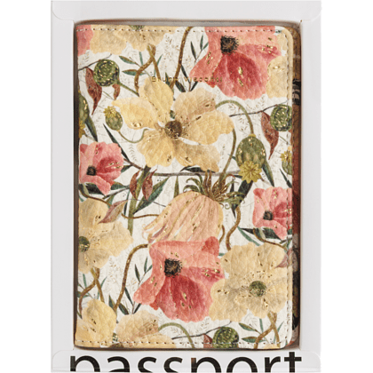 Обложка для паспорта "Flora. Цветочная страсть", кожзам., белый, желтый