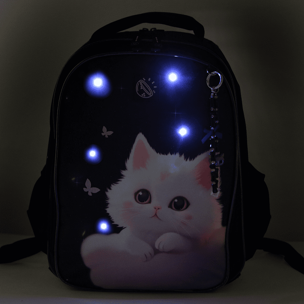 Рюкзак школьный "COMFORT Light Dream cat", черный - 2