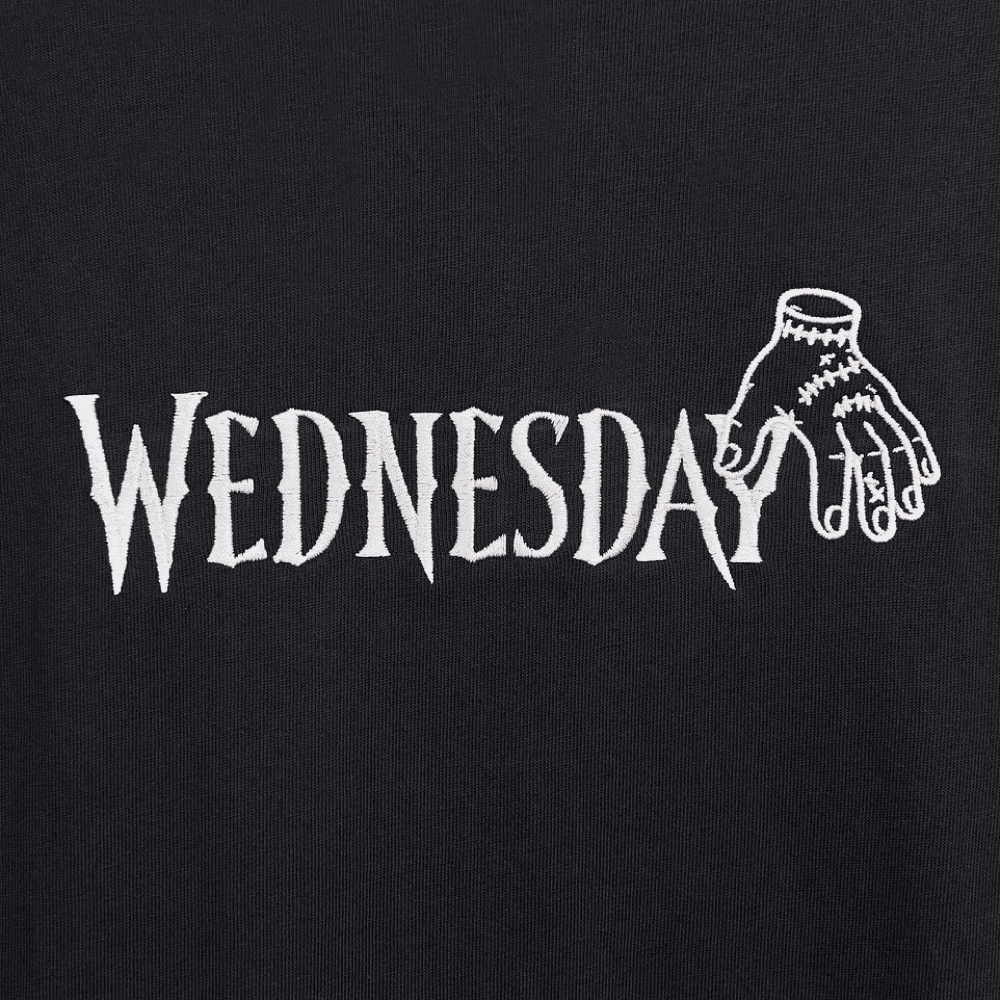 Набор сувенирный «Футболка оверсайз «Wednesday», унисекс, черный, M-L + Стикерпак «Wednesday», А6» - 5
