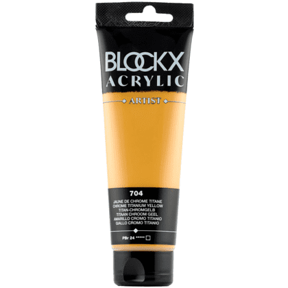 Краски акриловые "Blockx", 704 хром-титан желтый, 120 мл