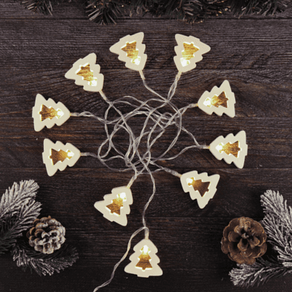 Гирлянда электрическая LED "Нить" с насадками "Елочка", 2,5 м, тепло-белый - 5