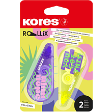 Корректор-роллер "Kores Rollix", 8x5 м/мм, 2 шт/упак, ассорти