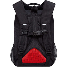 Рюкзак школьный "Sporty", с карманом для ноутбука, черный, красный