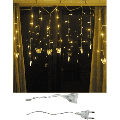 Гирлянда электрическая LED "Бахрома. Бабочка", тепло-белый - 4