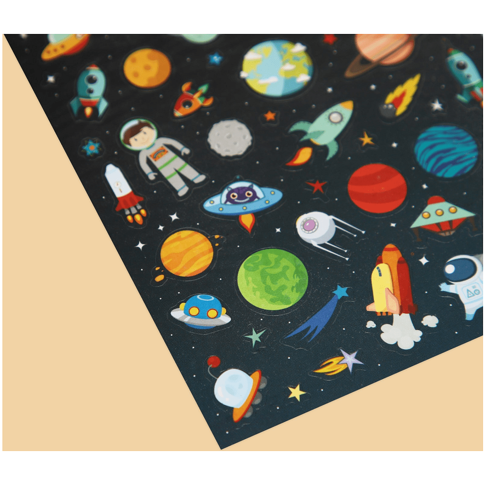 Наклейка бумажная "Космическое путешествие", 1 лист, 11x16 см - 2