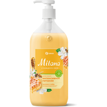 Крем-мыло жидкое Grass Milana, молоко и мед, 500 мл