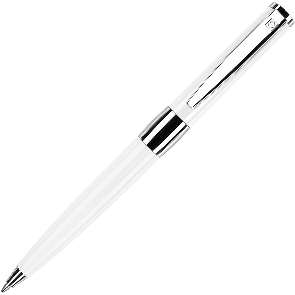Ручка шариковая автоматическая "Senator Image White Line", 1.0 мм, белый, серебристый, стерж. синий