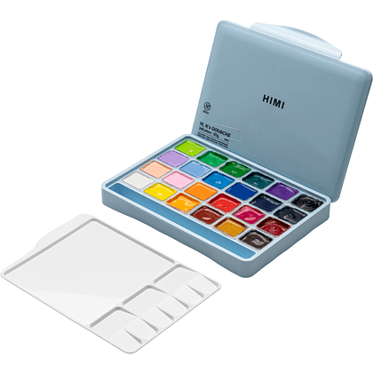 Гуашь "Himi Miya Jelly Cup", 24 цвета, 30 мл, ассорти, синий футляр - 4