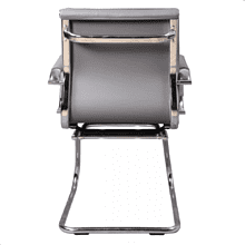 Кресло на полозьях "Бюрократ Ch-993-Low-V", экокожа, серый, металл хром