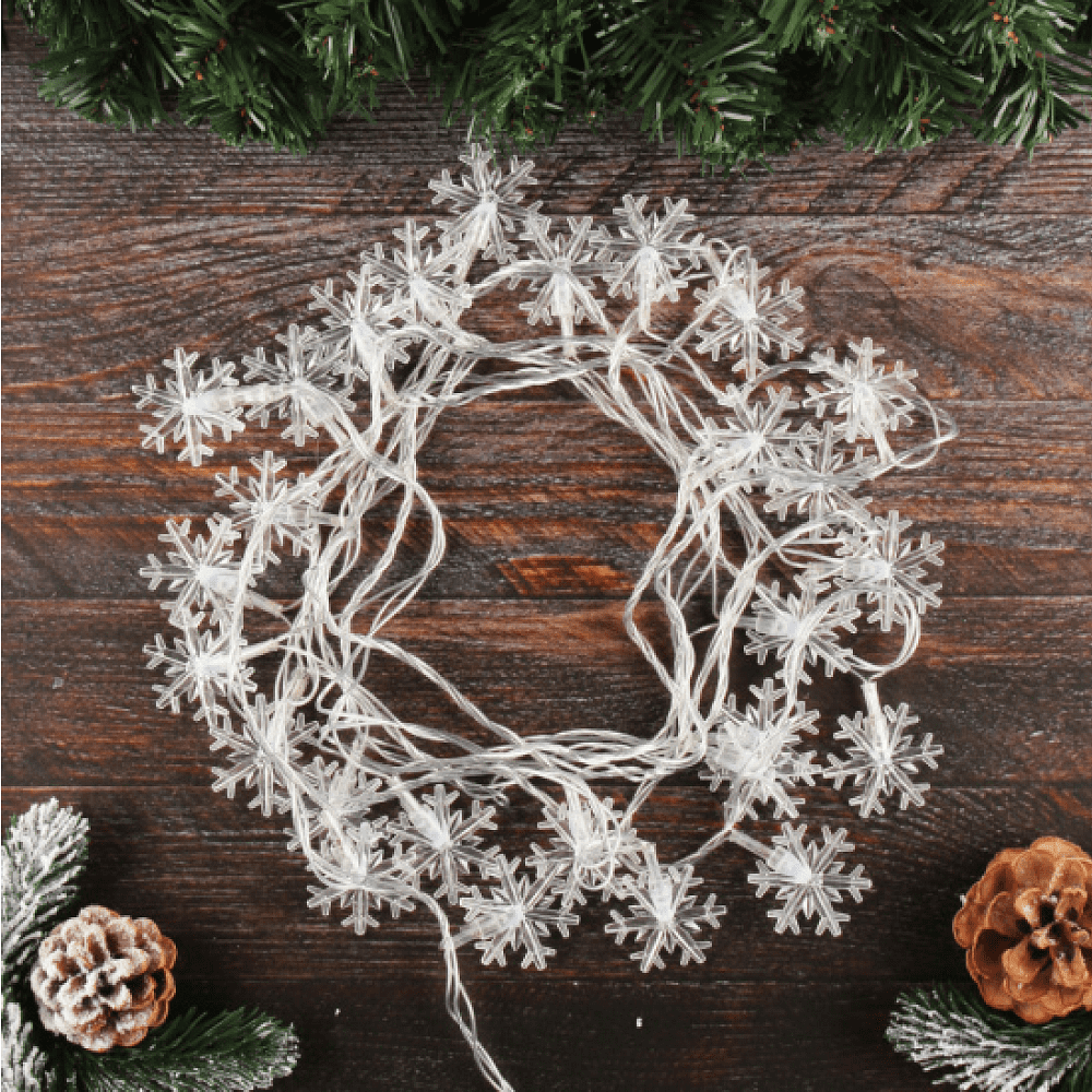 Гирлянда электрическая LED "Нить" с насадками "Снежинка", 4,5 м, мультиколор - 4