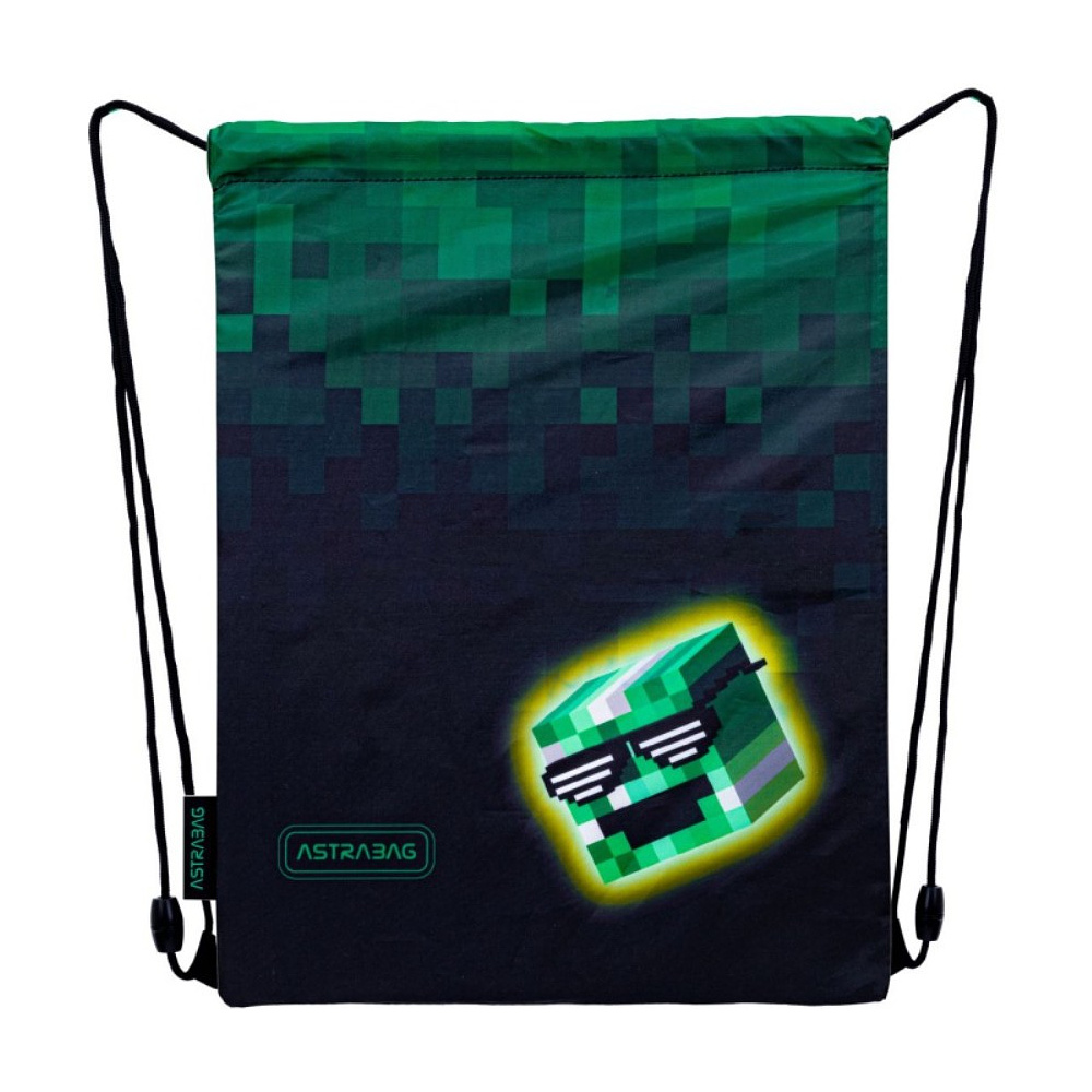 Мешок для обуви Astra "Pixel hero", зеленый