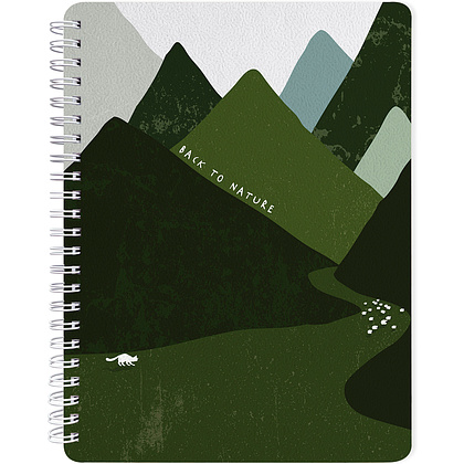 Тетрадь "Mountains луг", А5, 96 листов, клетка, зеленый