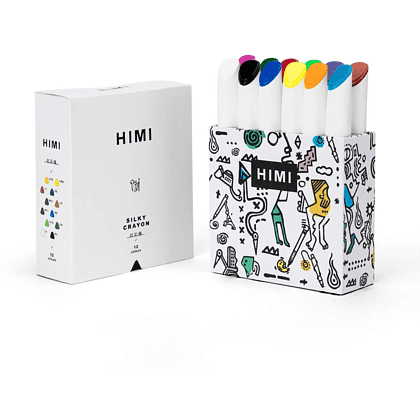 Мелки восковые "Himi Miya Silky Crayon", 12 цветов, ассорти - 7