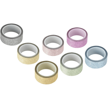 Клейкая лента "Пастель" с блестками, 15х3 мм/м, 7 шт, ассорти - 3