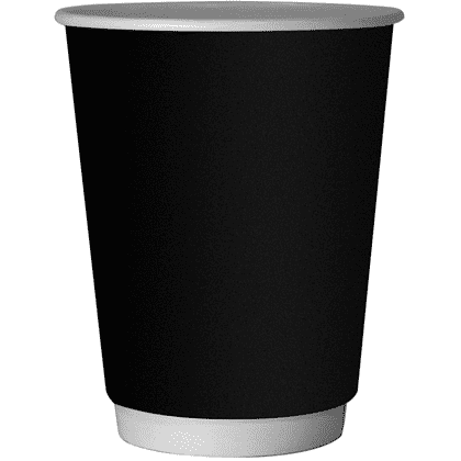 Стакан картонный, 300 мл, 20 шт, 2 слоя, черный