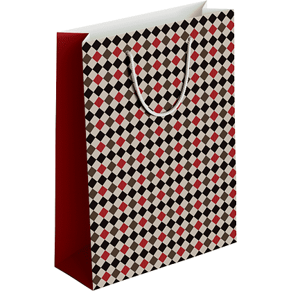 Пакет бумажный подарочный "Cage", 32х49х12 см, красный