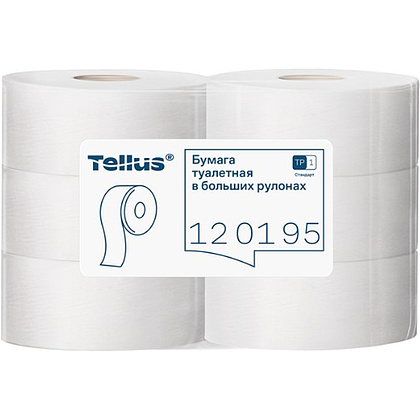 Бумага туалетная Tellus Стандарт, Т1, в больших рулонах, 525 м, 1 слой - 3